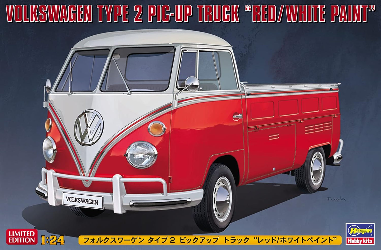 1/24 VOLKSWAGEN TYPE 2 PIC-UP TRUCK RED/WHITE PAINT [LIMITED EDITION]