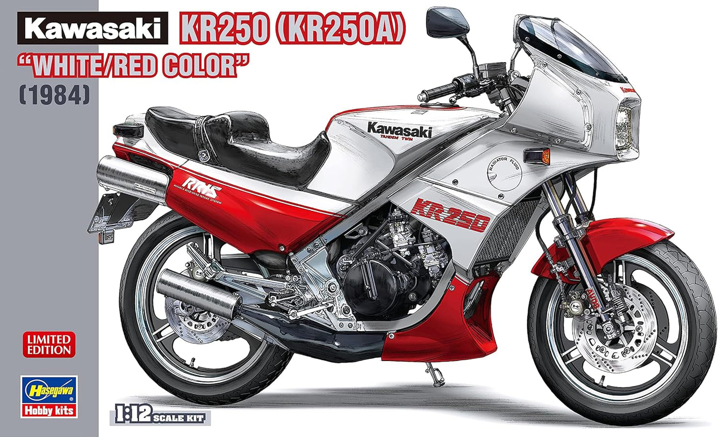 1/12 Kawasaki KR250 (KR250A) WHITE/RED COLOR 1984 [LIMITED EDITION]