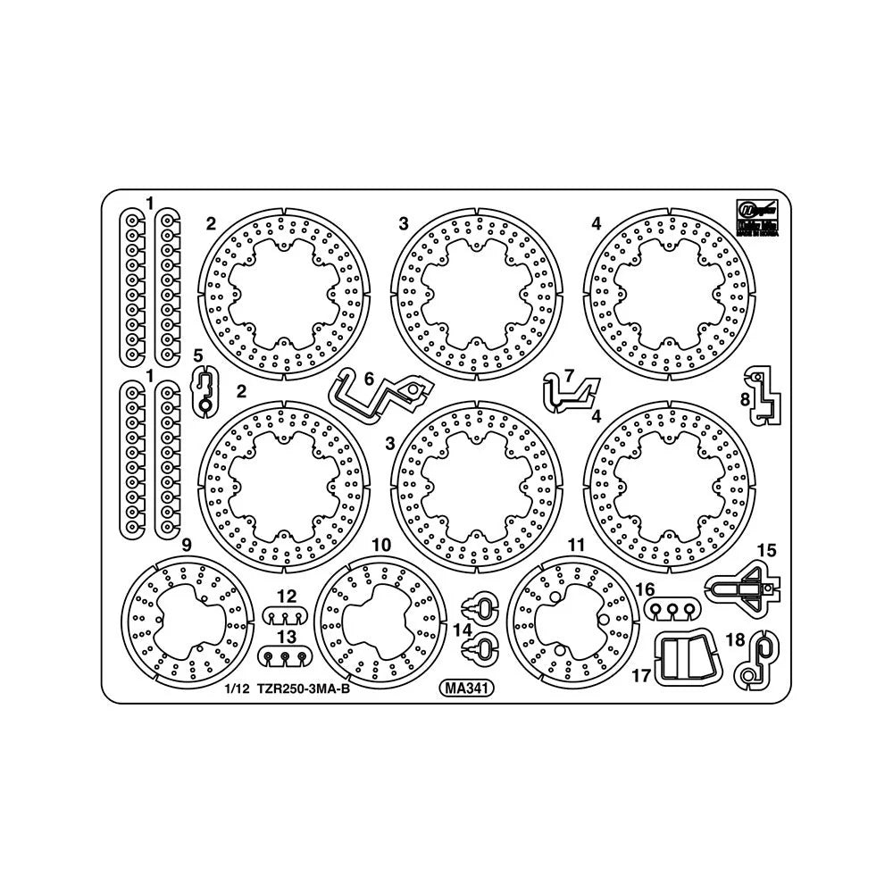1/12 ETCHING PARTS for Yamaha TZR250 (3MA) LATE VERSION 1990
