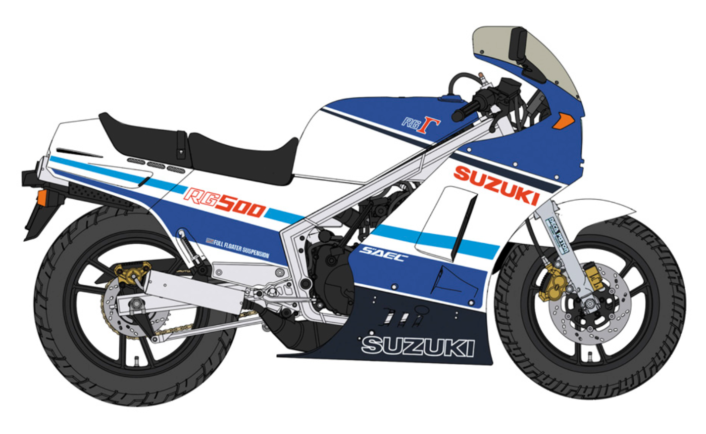 1/12 SUZUKI RG500Γ EARLY VERSION BLUE/WHITE COLOR [LIMITED EDITION]