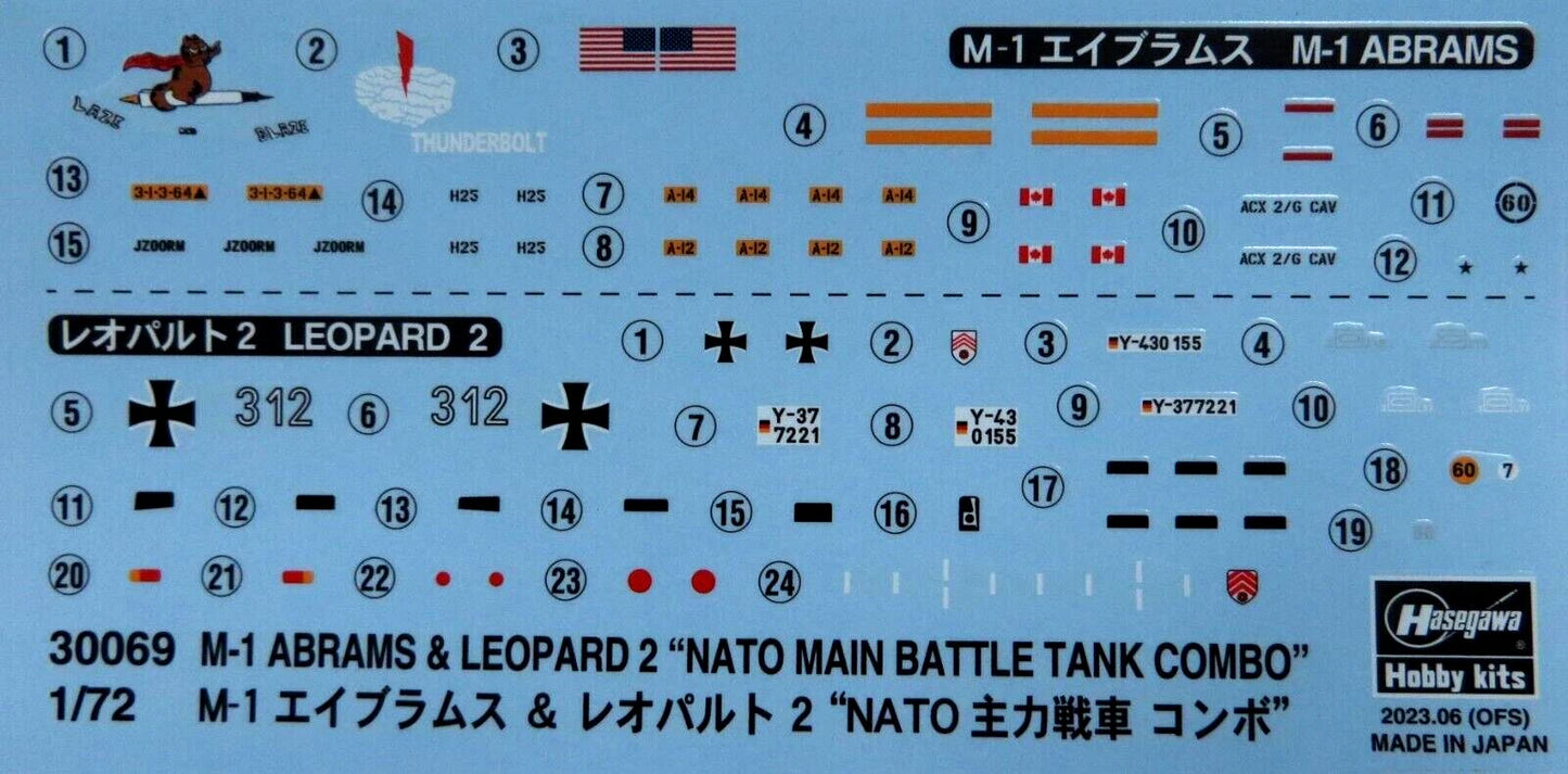 1/72 M-1 ABRAMS & LEOPARD 2 NATO MAIN BATTLE TANK COMBO 2Kits [LIMITED EDITION]