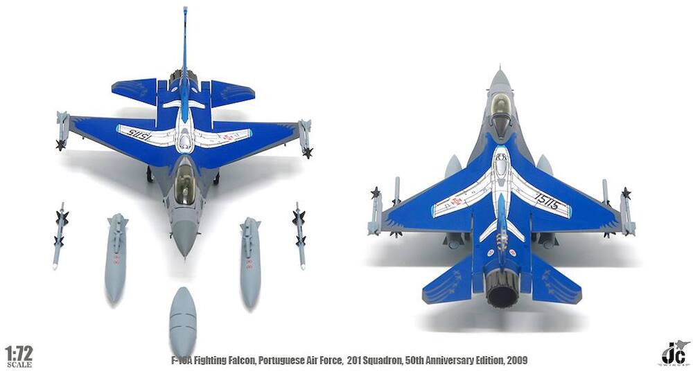 1/72 PORTUGUESE AIR FORCE F-16A FIGHTING FALCON 201St SQD. 50th Anniversary