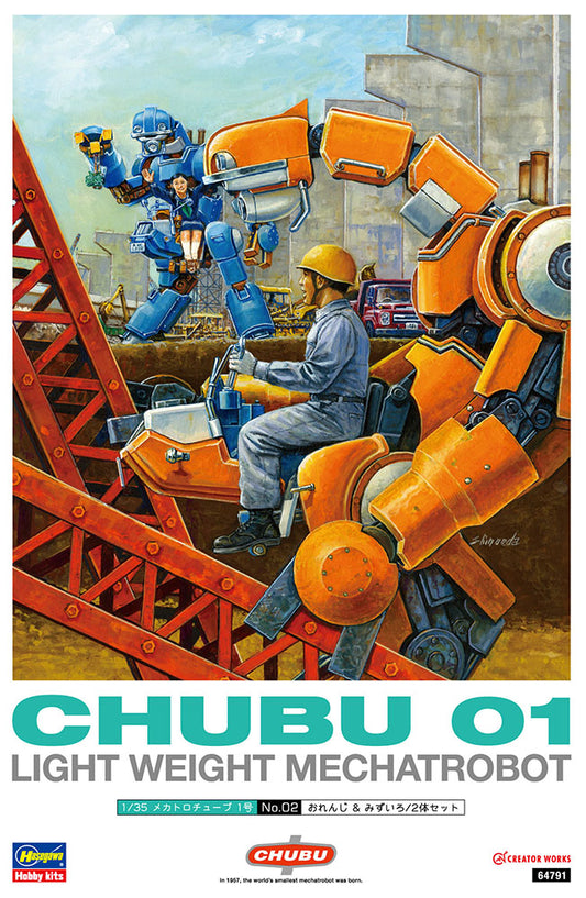 1/35 CHUBU 01 No.02 (ORANGE and LIGHT BLUE) LIGHT WEIGHT MECHATROBOT 2Kits