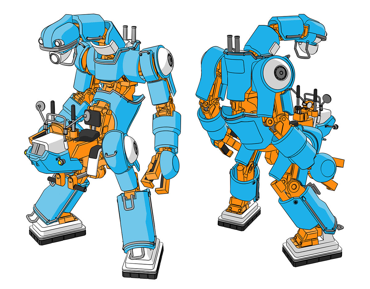 1/35 CHUBU 01 No.02 (ORANGE and LIGHT BLUE) LIGHT WEIGHT MECHATROBOT 2Kits