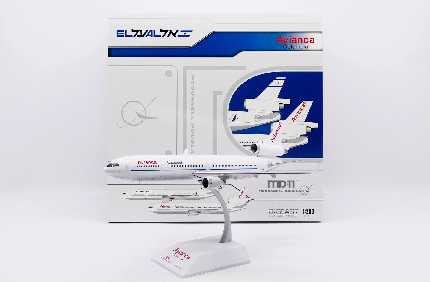 1/200 Avianca Colombia McDonnell Douglas MD-11 "Polished" Reg: N278WA with Stand