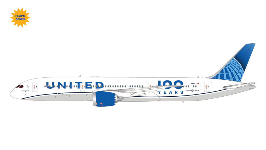 1/200 United Airlines B787-9 N61101 100 Years (flaps down)