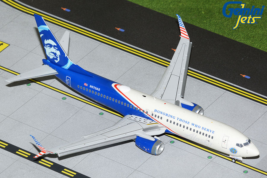 1/200 Alaska Airlines B737-800 Honoring Those Who Serve N570AS Flaps Down