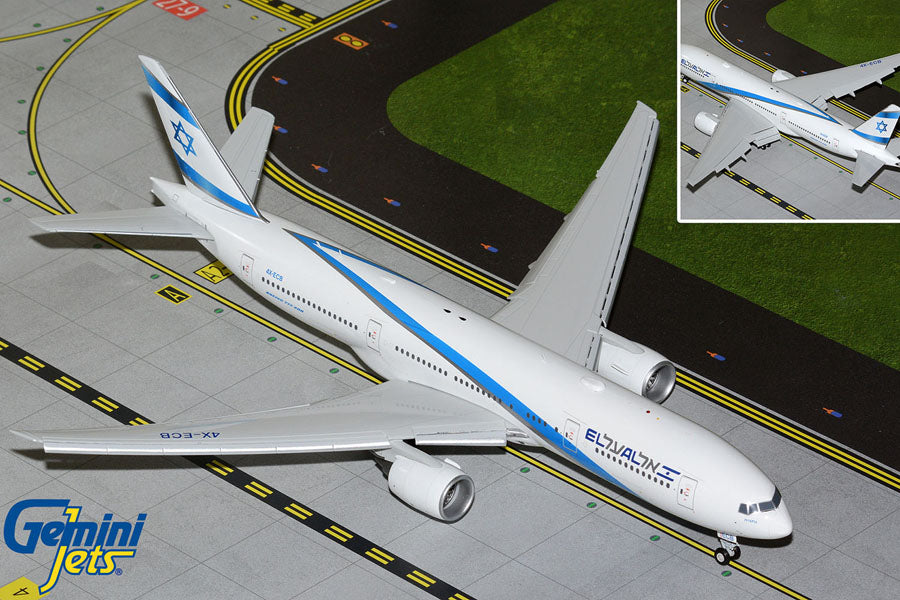 1/200 El Al Israel Airlines B777-200ER 4X-ECB Flaps Down