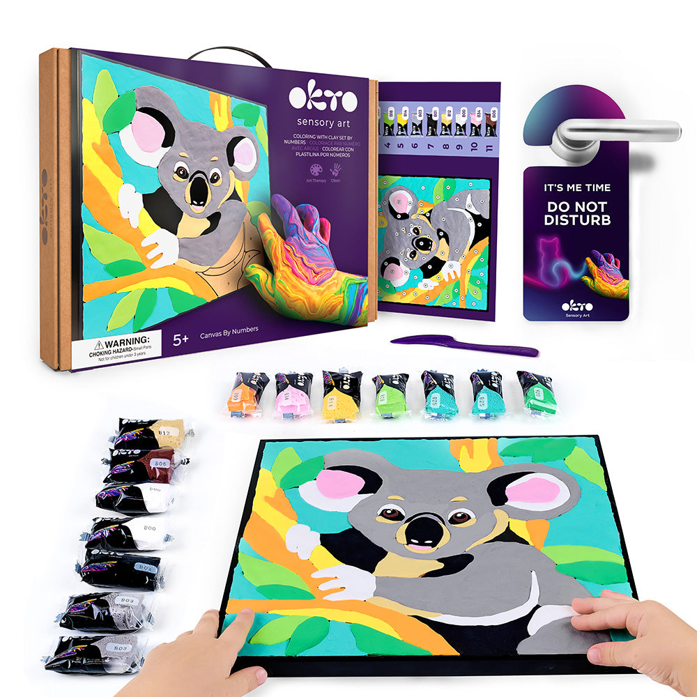 Coloring with Clay Set by Numbers 29x29cm - Koala