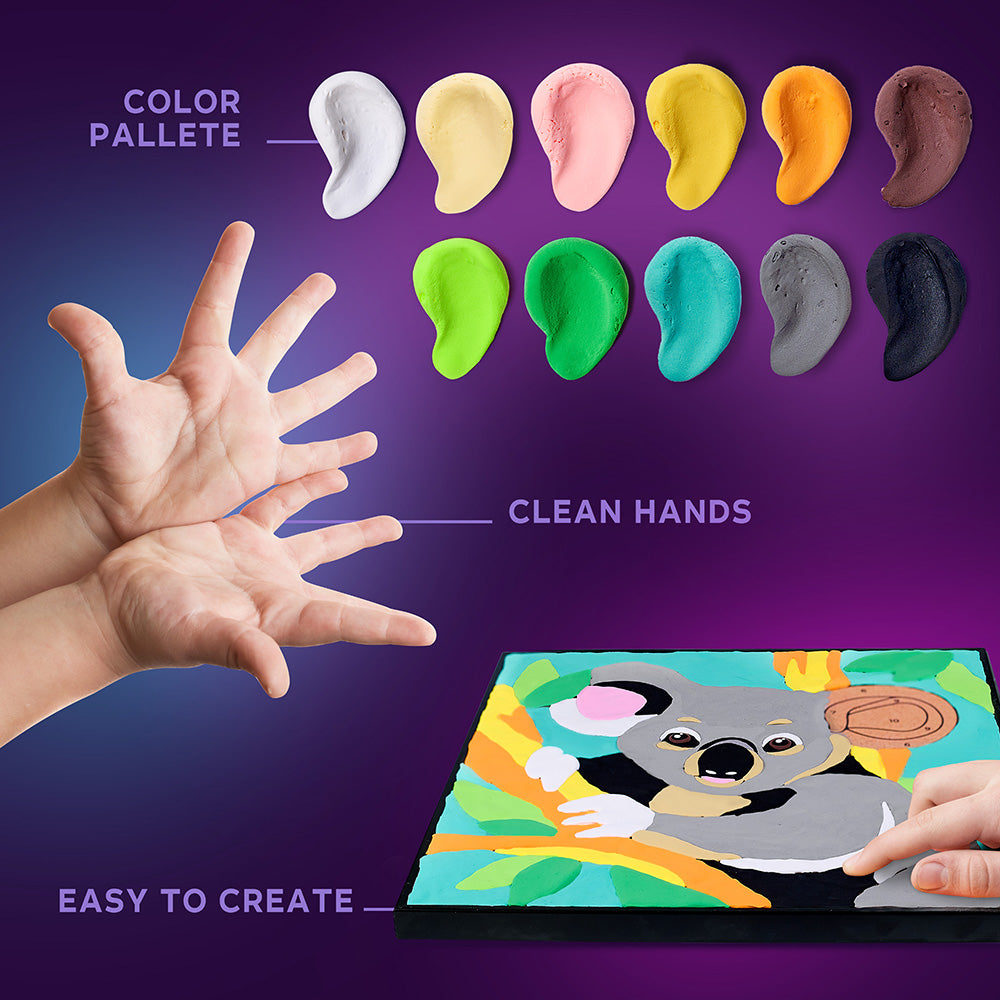 Coloring with Clay Set by Numbers 29x29cm - Koala