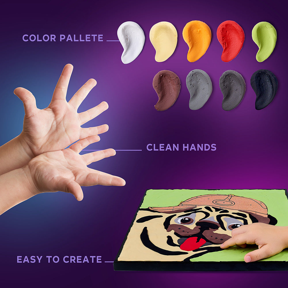 Coloring with Clay Set by Numbers 29x29cm - Pug Dog