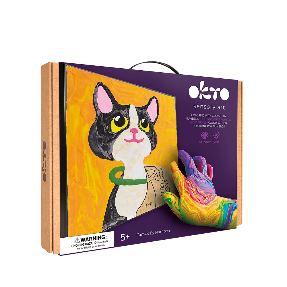 Coloring with Clay Set by Numbers 29x29cm - Cat