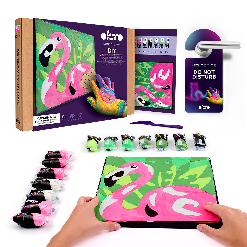image2_Colouring Clay by Numbers - Pink Flamingo