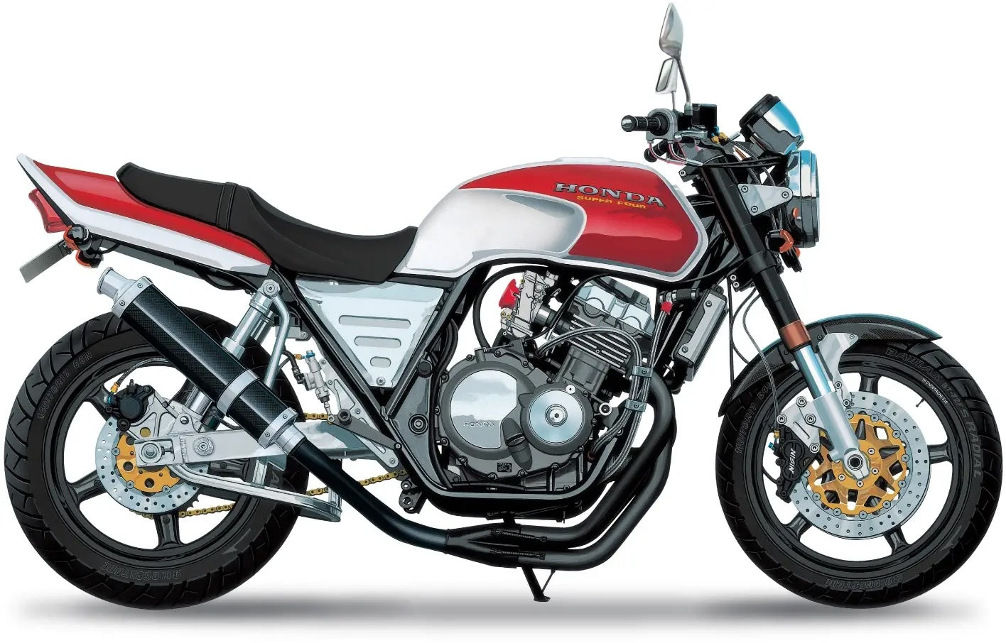 1/12 HONDA NC31 CB400 SUPER FOUR '92 with CUSTOM PARTS