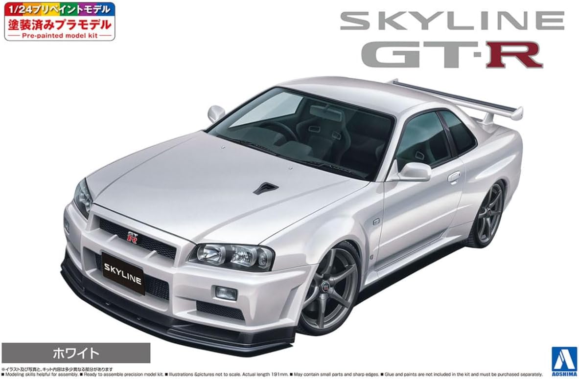 1/24 NISSAN BNR34 SKYLINE GT-R V-Spec II '00 White