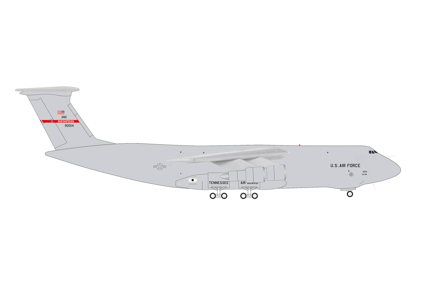 1/500 U.S. Air Force Lockheed C-5A Galaxy Tennessee Air National Guard 155th Airlift Squadron Memphis 69-0014