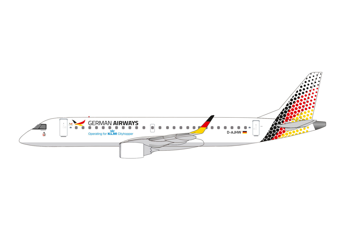 1/100 SNAP FIT German Airways Embraer E190 New (2025) Colors D-AJHW