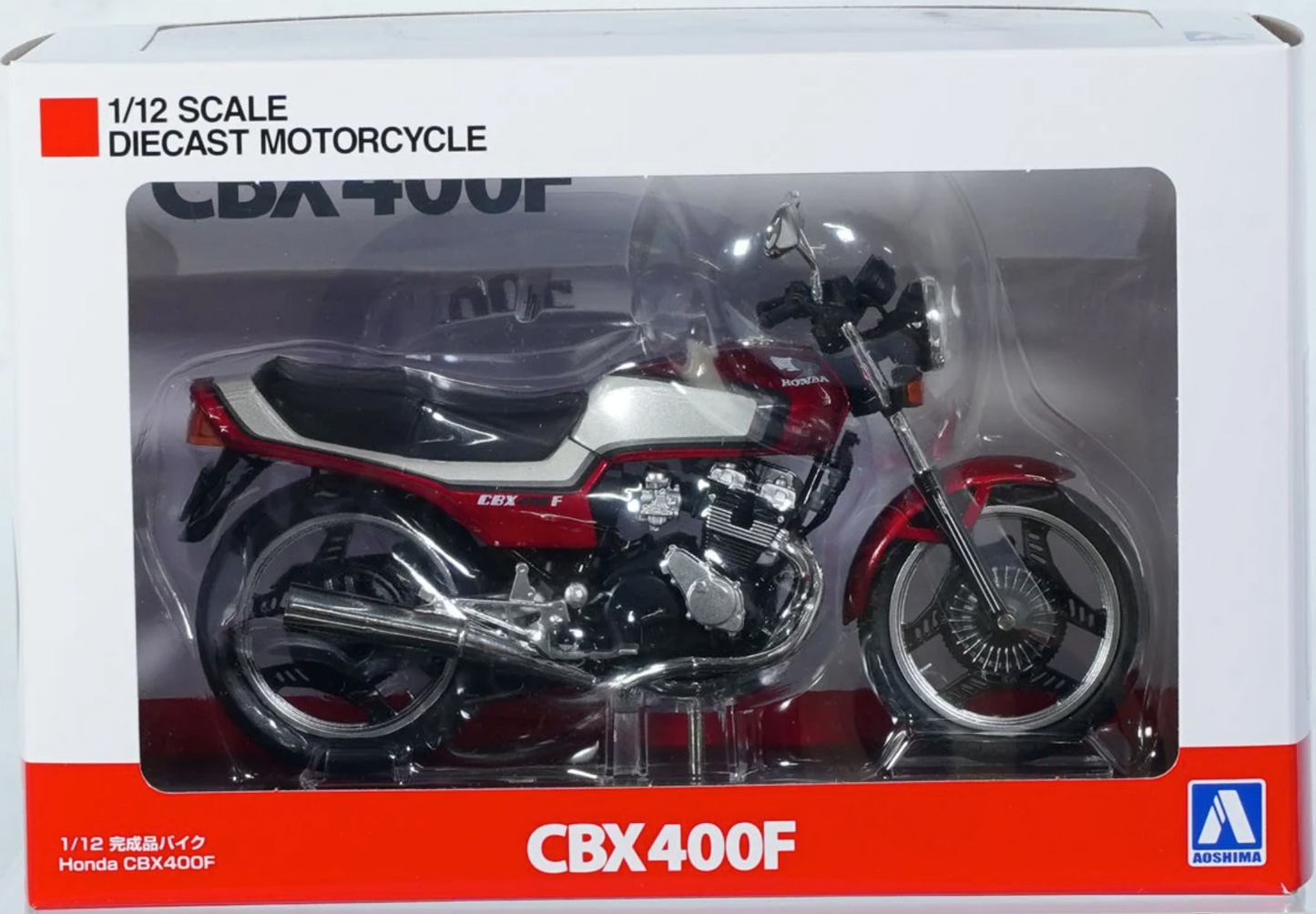 1/12 Diecast HONDA CBX400F Candy Alamoana Red/Pearl Shell White