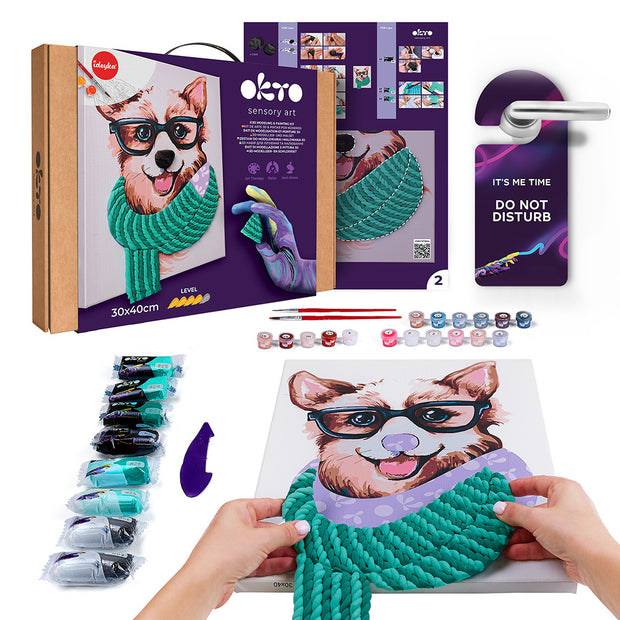 3D Modeling+Painting Kit 30x40cm - Fashion Corgi