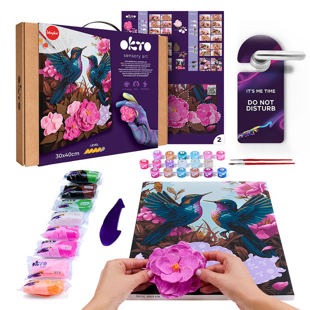 3D Modeling+Painting Kit 30x40cm - Hummingbirds in Love