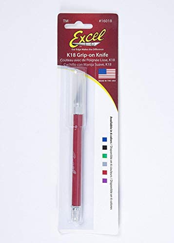 Excel K18 Grip-On Knife Red with Safety Cap