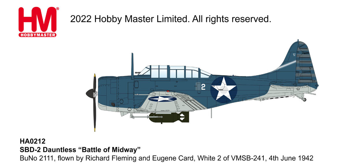 1/32 SBD-2 Dauntless "Battle of Midway" BuNo 2111 flown by Richard Fleming and Eugene Card White 2 of VMSB-241 4th June 1942