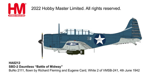 1/32 SBD-2 Dauntless "Battle of Midway" BuNo 2111 flown by Richard Fleming and Eugene Card White 2 of VMSB-241 4th June 1942