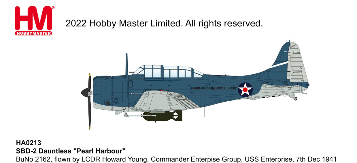 1/32 SBD-2 Dauntless "Pearl Harbor" BuNo 2162 flown by LCDR Howard Young Commander Enterpise Group 7th Dec 1941