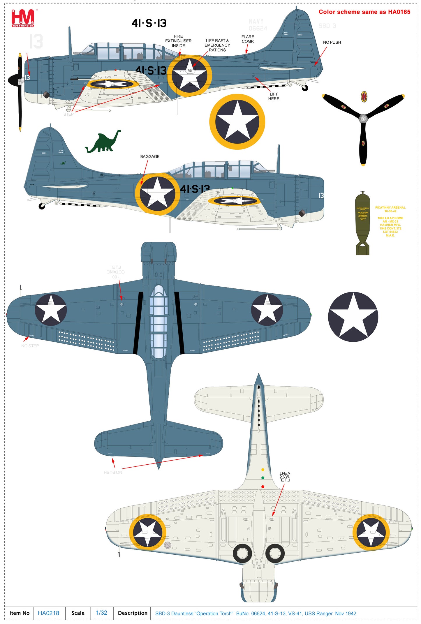 1/32 SBD-3 Dauntless "Operation Torch" BuNo. 06624 41-S-13 VS-41 USS Ranger Nov 1942