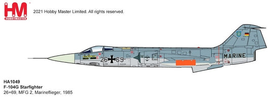 1/72 F-104G Starfighter 26+69 MFG 2 Marineflieger Fliegerhorst Eggebek 1985 (2x Kormoran Anti-Ship Missiles)