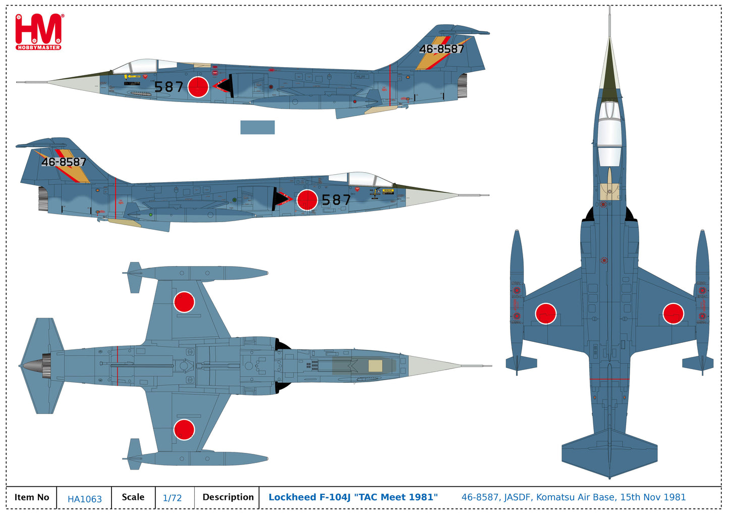 1/72 F-104J "TAC Meet 1981" 46-8587 JASDF Komatsu Air Base 15th Nov 1981