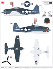 1/72 F6F-3 Hellcat White 3 Ens. Gordon Arthur Stanley VF-27 USS Princeton Oct 1944