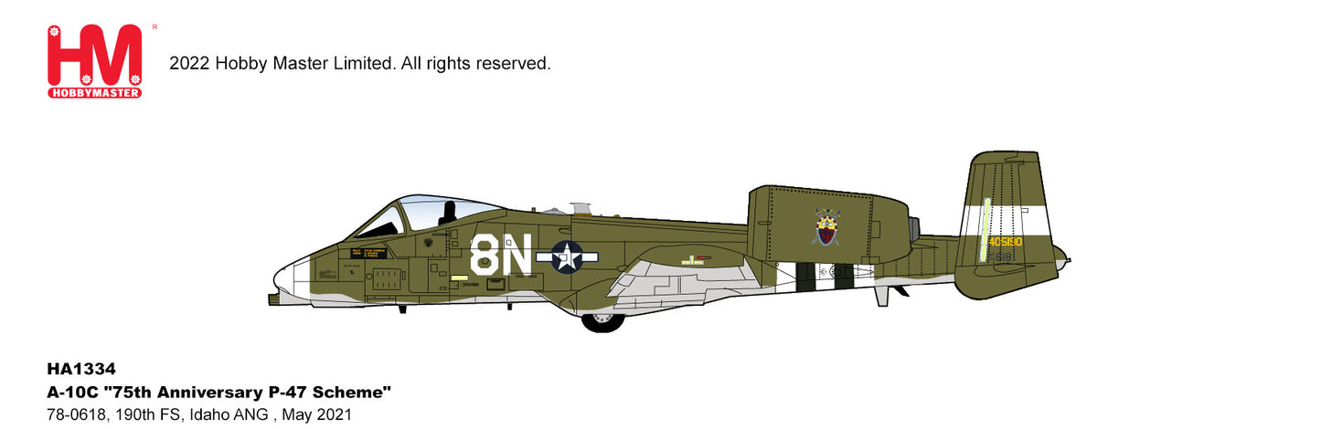 1/72 A-10C "75th Anniversary P-47 Scheme" 78-0618 190th FS Idaho ANG May 2021