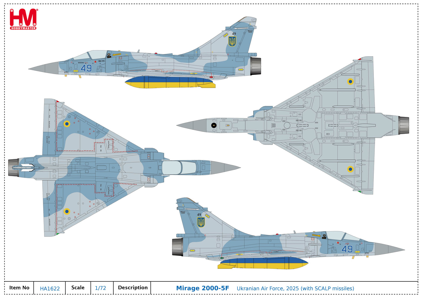 1/72 Mirage 2000-5F Ukrainian Air Force, 2025 (with SCALP Missiles)