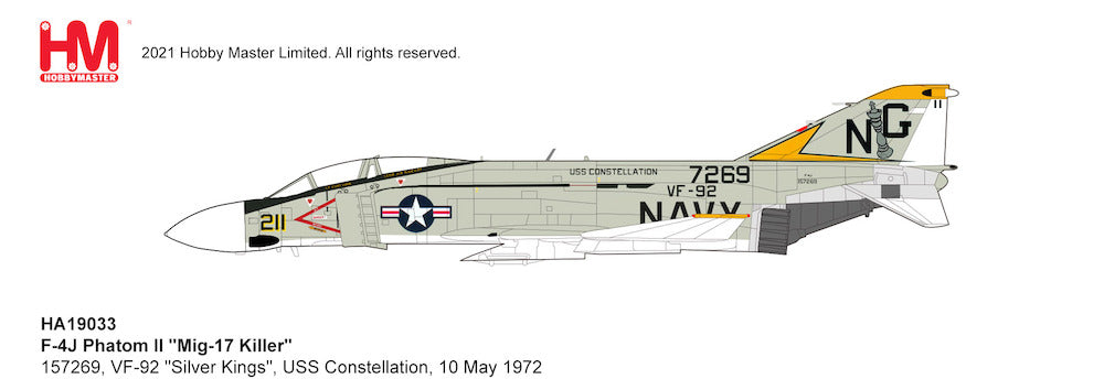 1/72 F-4J US Navy, "Mig-17 Killer" 157269, VF-92 "Silver Kings", USS Constellation, 10 May 1972