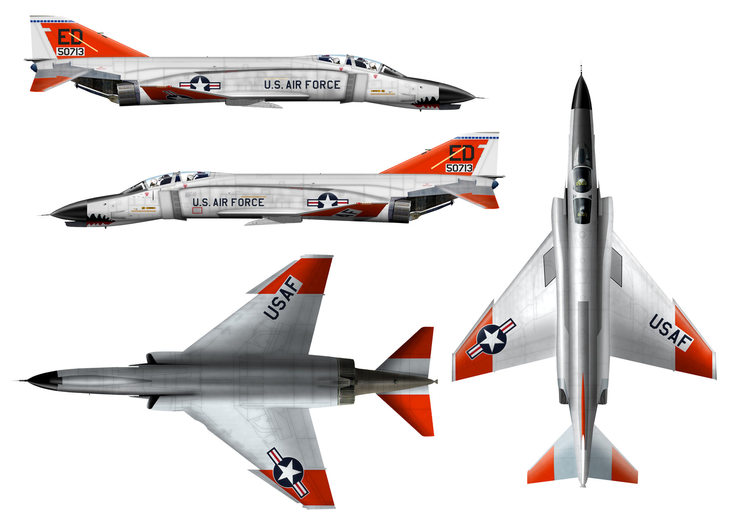 1/72 YF-4E Phantom II 65-0713, AFTC, USAF, 1985