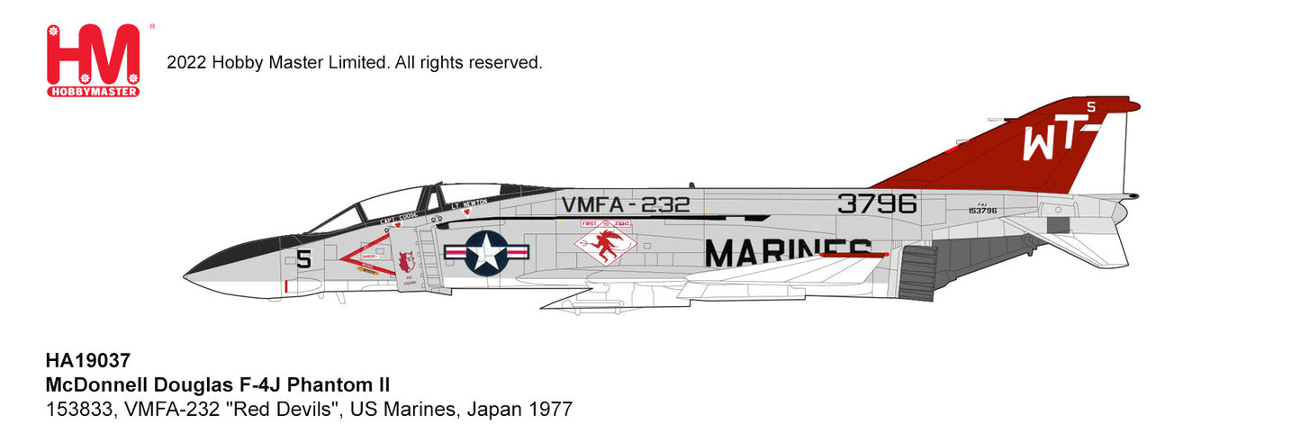 1/72 F-4J Phantom II 153796, VMFA-232 "Red Devils", US Marines, Japan 1977