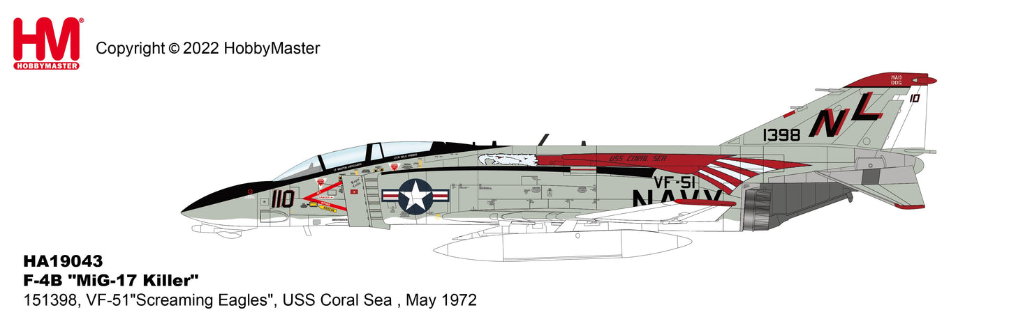 1/72 F-4B "MiG-17 Killer" 151398 VF-51"Screaming Eagles" USS Coral Sea  May 1972