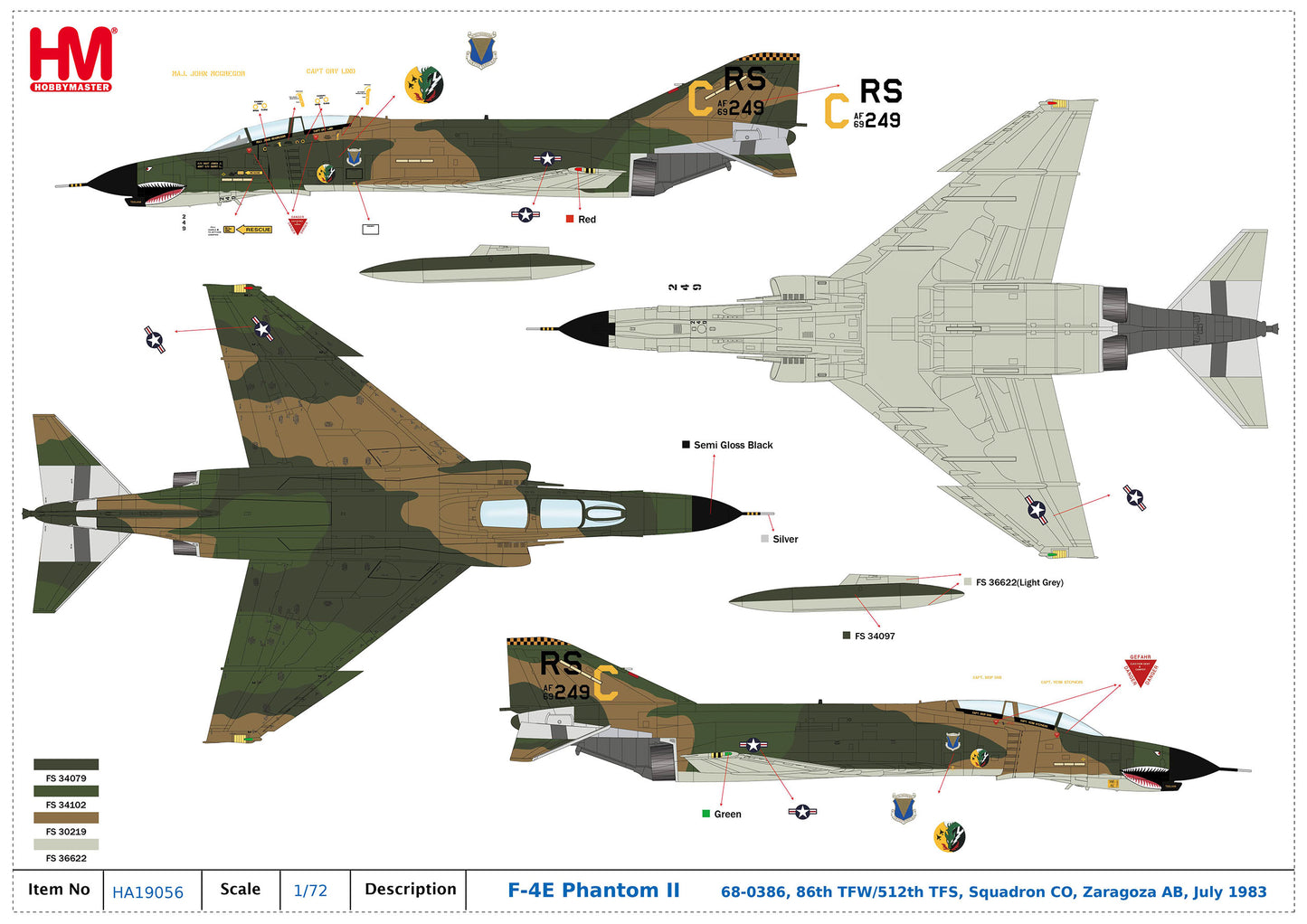 1/72Â F-4E Phantom II "TAM 80" 69-0249 86th TFW/512th TFS Ramstein July 1980