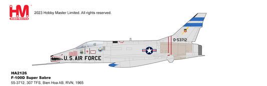 1/72 F-100D Super Sabre 55-3712 307 TFS Bien Hoa AB RVN 1965