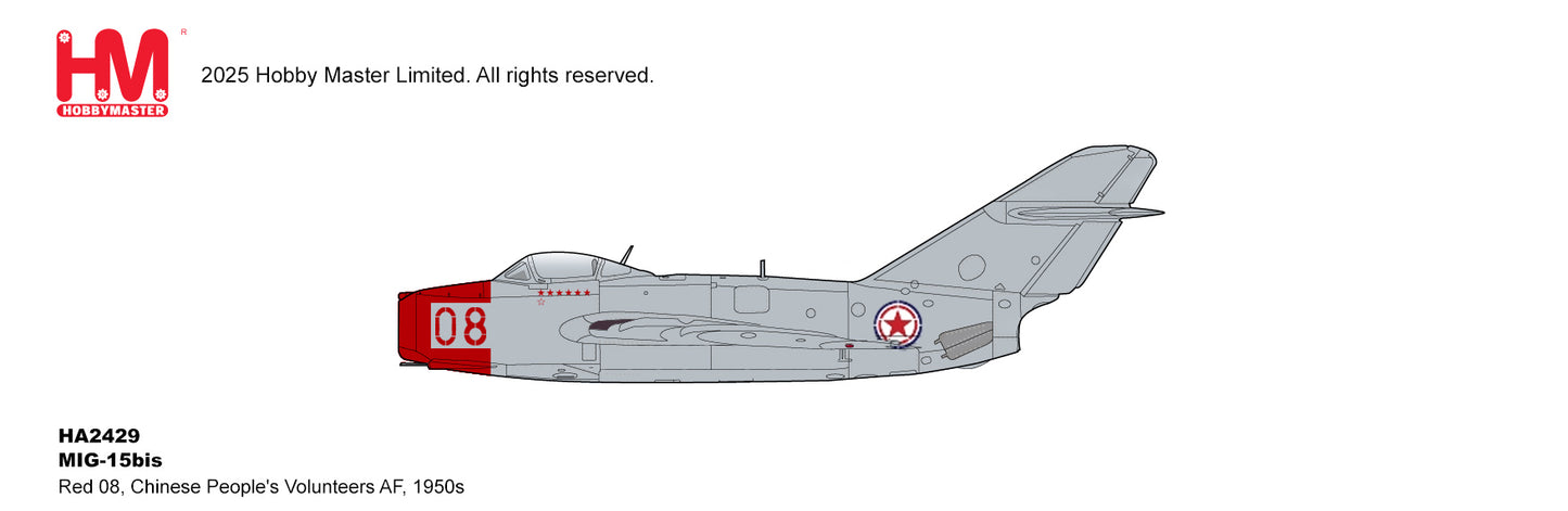 1/72 MIG-15bis Red 08 Chinese People's Volunteers AF 1950s