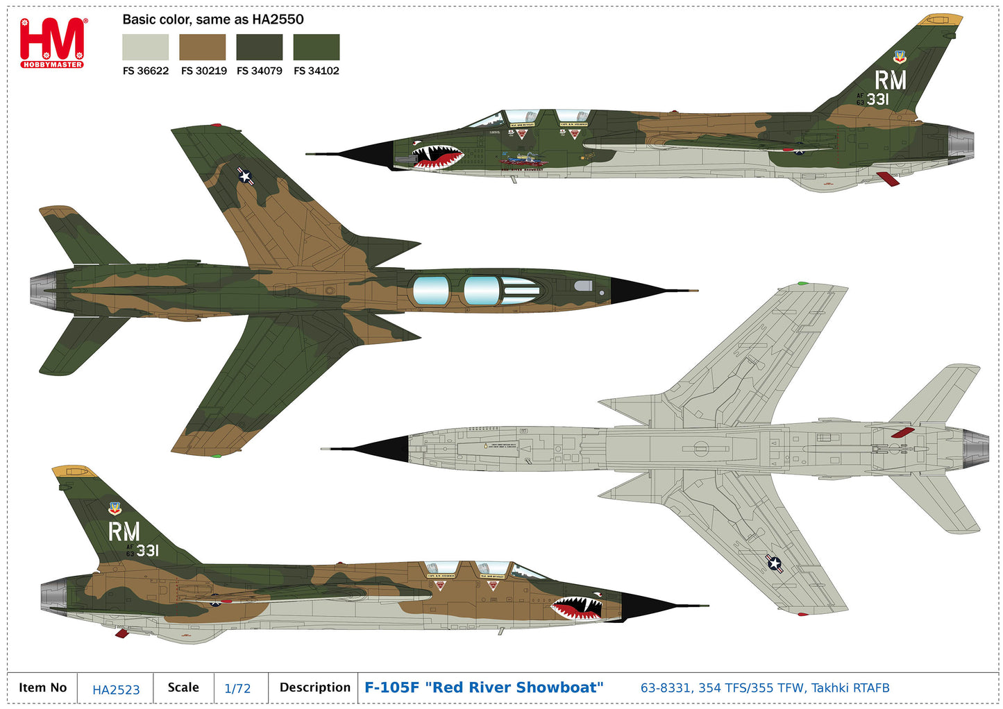 1/72Â F-105F "Red River Showboat" 63-8331 354 TFS/355 TFW Takhki RTAFB