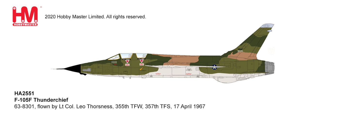 1/72 F-105F Thunderchief 63-8301 Lt Col. Leo Thorsness 355th TFW 357th TFS 17 April 1967