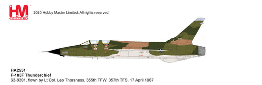 1/72 F-105F Thunderchief 63-8301 Lt Col. Leo Thorsness 355th TFW 357th TFS 17 April 1967