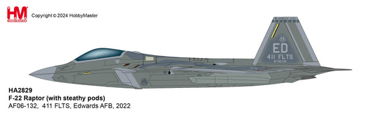 1/72 F-22 Raptor (with Steathy Pods) AF06-132 411 FLTS Edwards AFB 2022