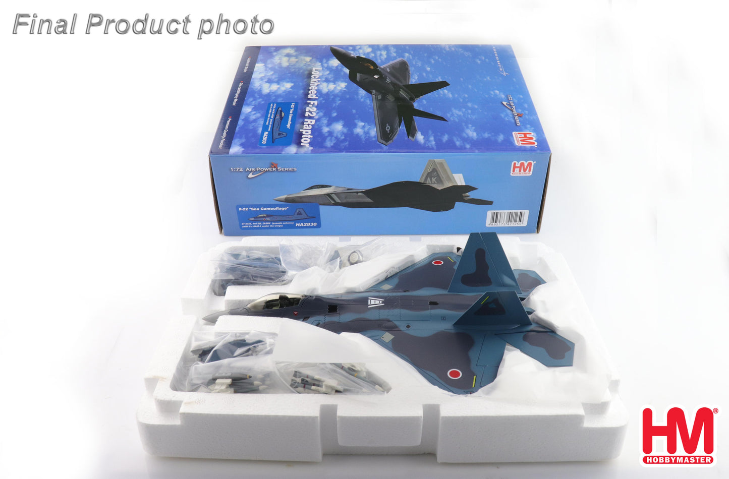 1/72 F-22 "Sea Camouflage" 37-8322 3rd SQ JASDF (Pseudo Scheme) (with 8 x AAM-3 Under the Wings)