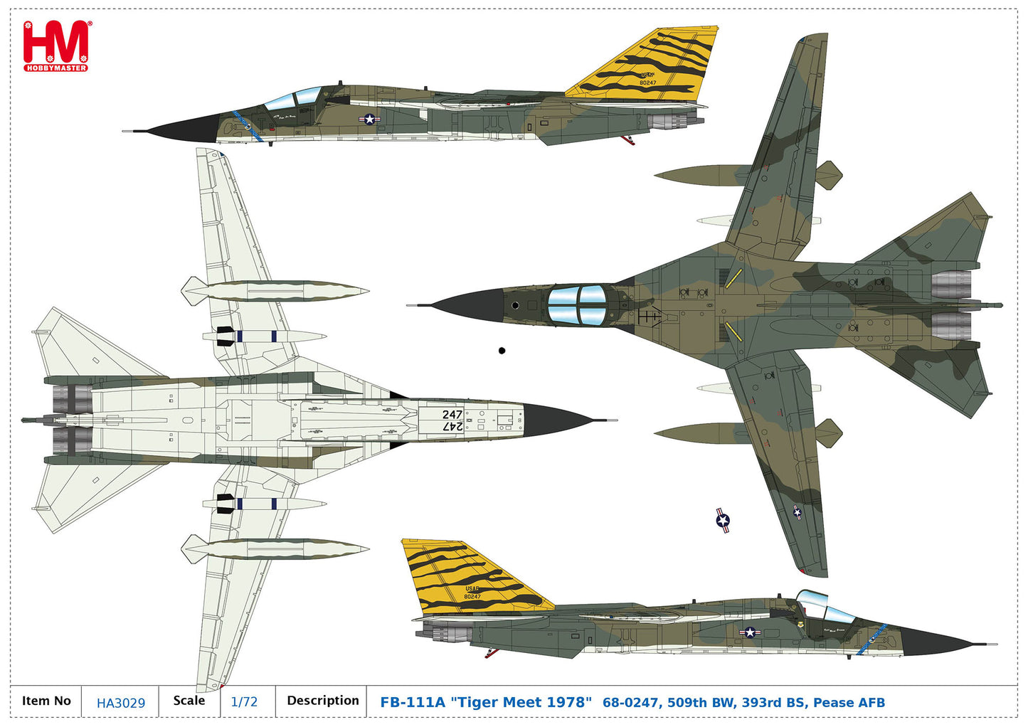 1/72 FB-111A â€œTiger Meet 1978â€� 68-0247 509th BW 393rd BS Pease AFB
