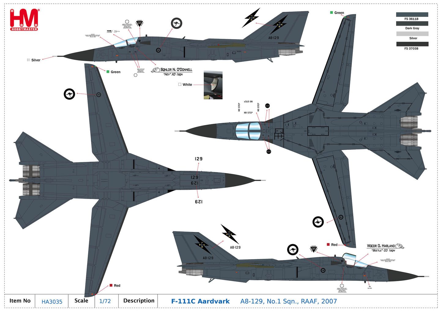 1/72 F-111C Aardvark A8-129 No.1 Sqn. RAAF 2007
