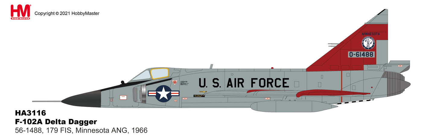 1/72 F-102A Delta Dagger 56-1488 179 FIS Minnesota ANG 1966 (Case XX Wing)