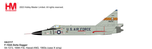 1/72 F-102A Delta Dagger 54-1373 199th FIS Hawaii ANG 1960s (Case X Wing)